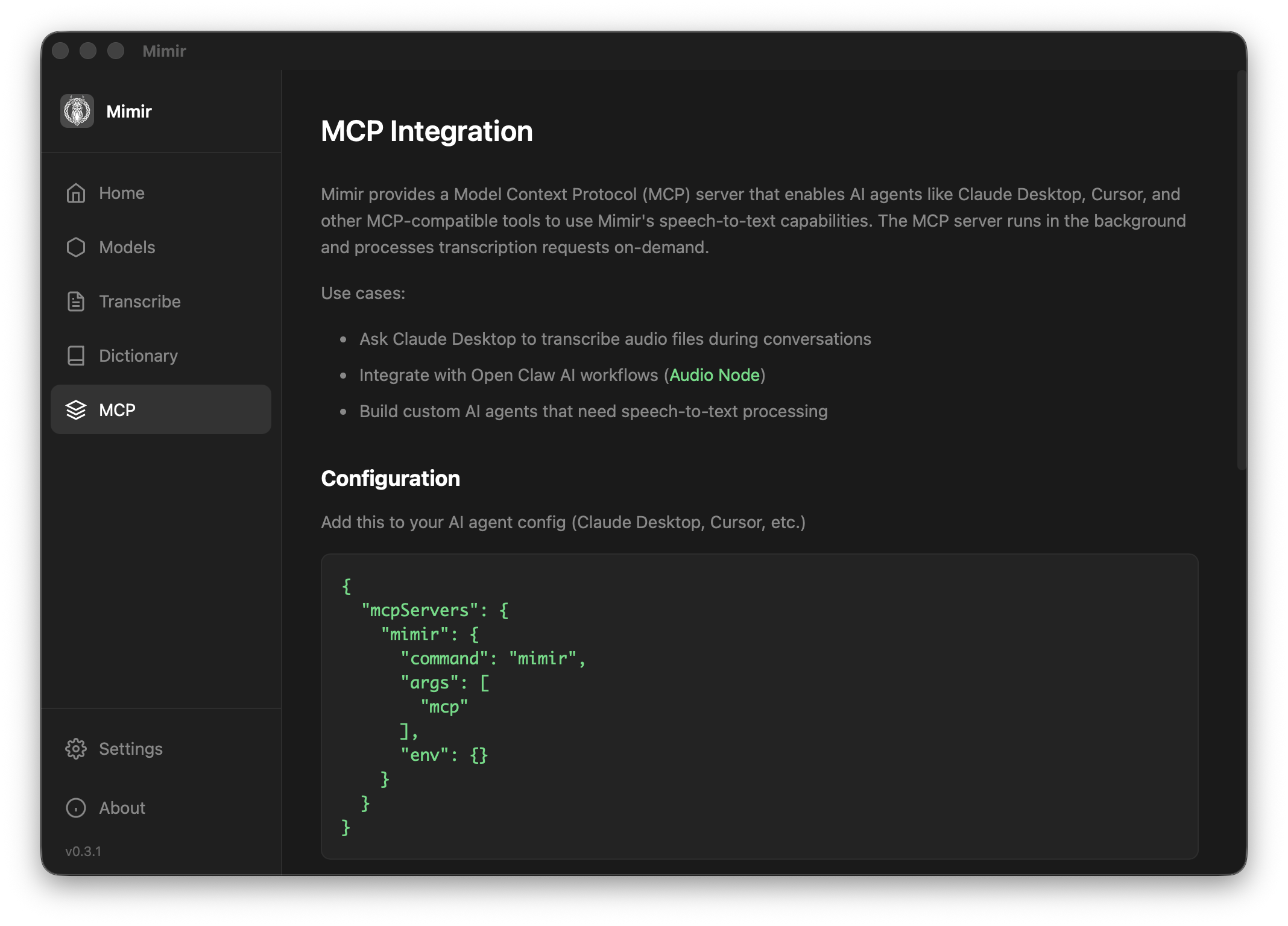 Mimir — MCP integration
